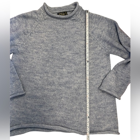 🔥American South Side Baby Blue Alpaca Mock Neck Knit Sweater - Picture 5 of 7